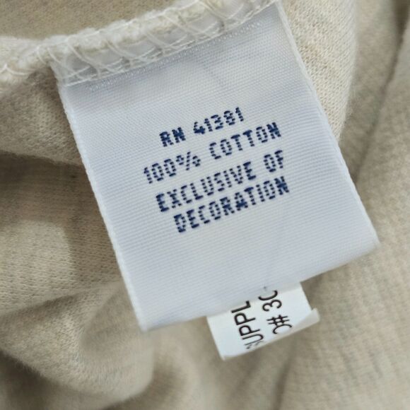 POLO Ralph Lauren Mens Large Estate Rib Shawl Neck Pullover Sweater Beige Preppy - Picture 10 of 12